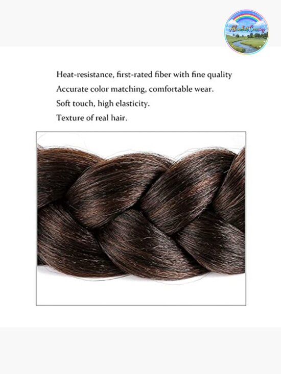 Bohemian Oversized Braided Headband Wide Braids Adjustable Elastic Strap main image 4